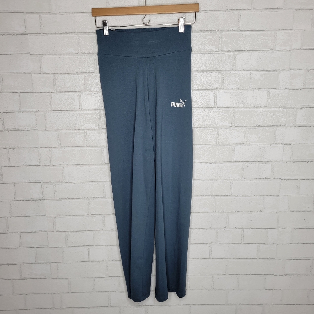 Puma Slate Blue Stretchy Wide Bootcut Yoga Pants